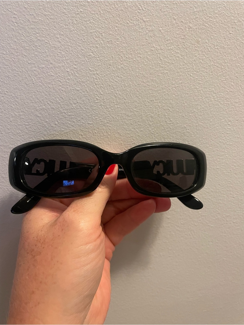 Juicy Couture Black Rectangular Sunglasses with Logo Lenses